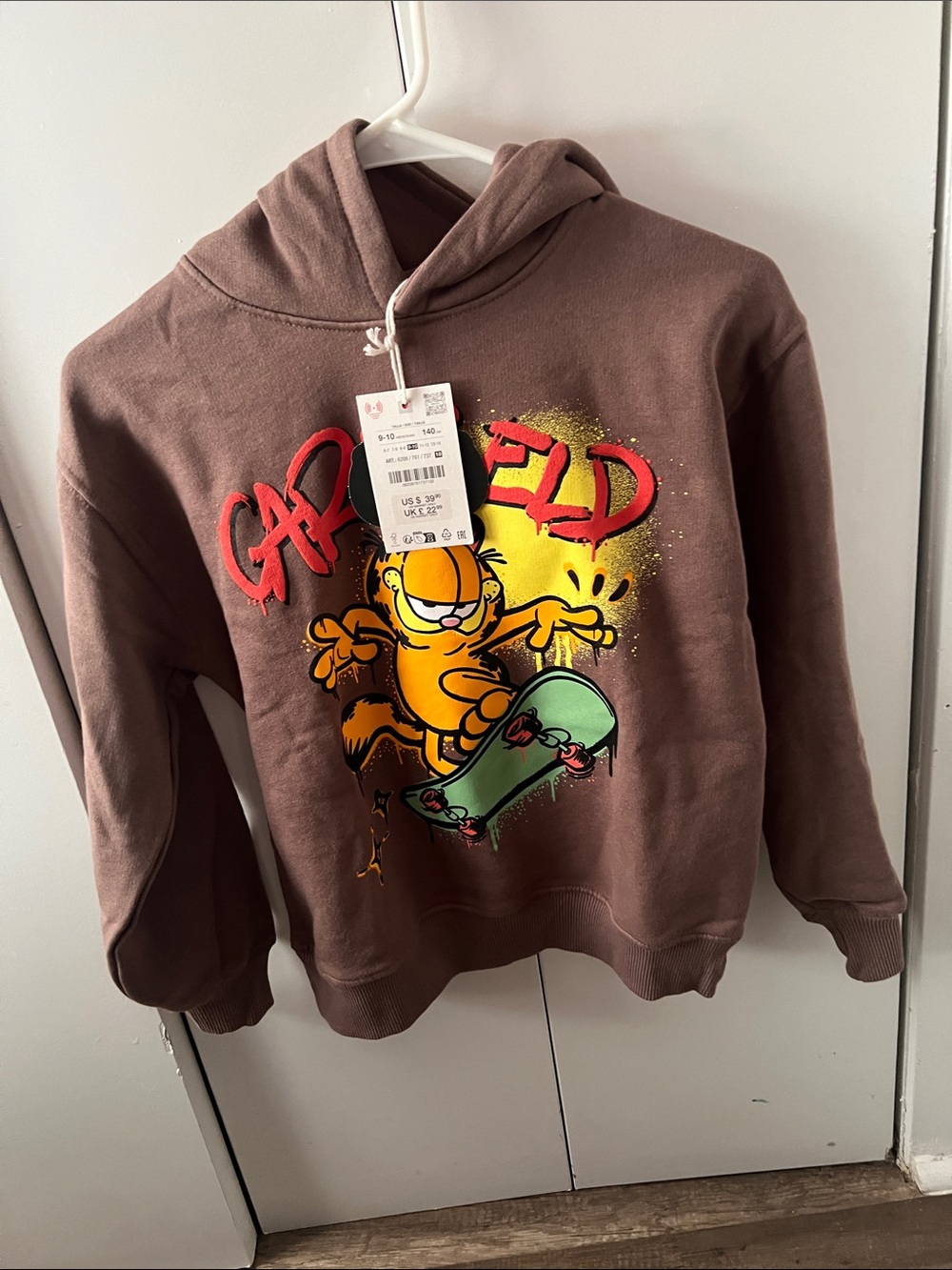 Brown Garfield Graphic Hoodie Sweatshirt - Men